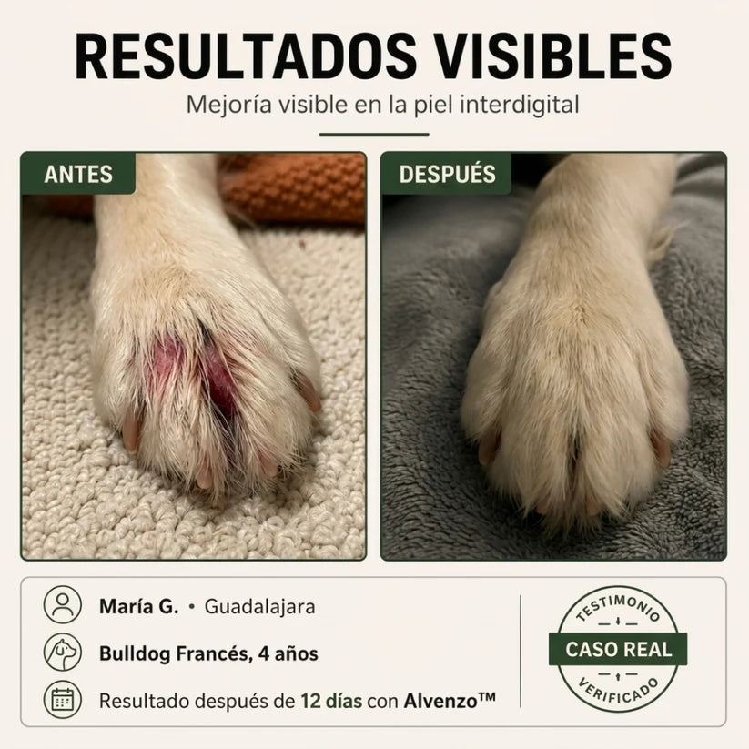 Alvenzo - Fórmula Veterinaria Natural para Eliminar Hongos en Perros