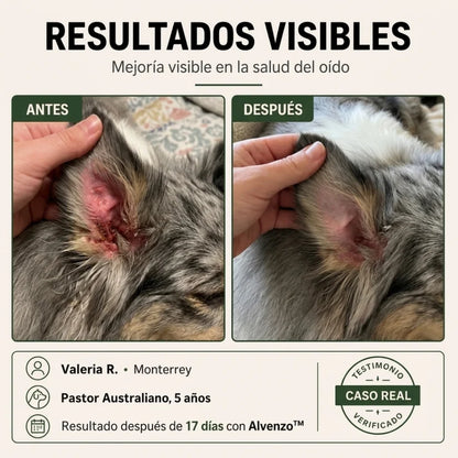 Alvenzo - Fórmula Veterinaria Natural para Eliminar Hongos en Perros