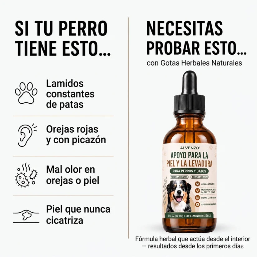 Alvenzo - Fórmula Veterinaria Natural para Eliminar Hongos en Perros