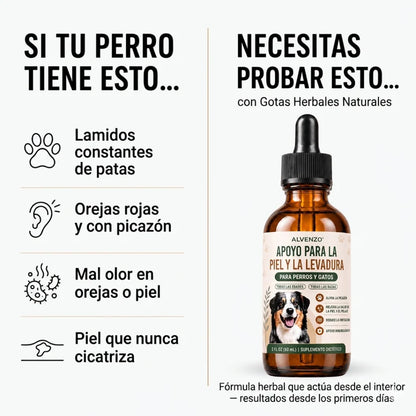 Alvenzo - Fórmula Veterinaria Natural para Eliminar Hongos en Perros