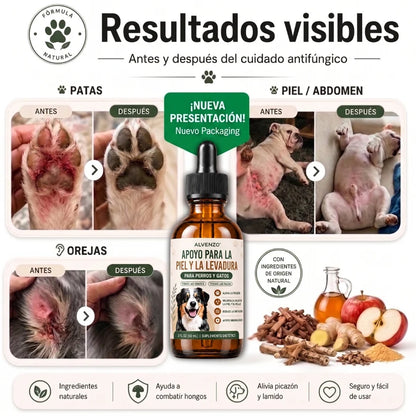 Alvenzo - Fórmula Veterinaria Natural para Eliminar Hongos en Perros