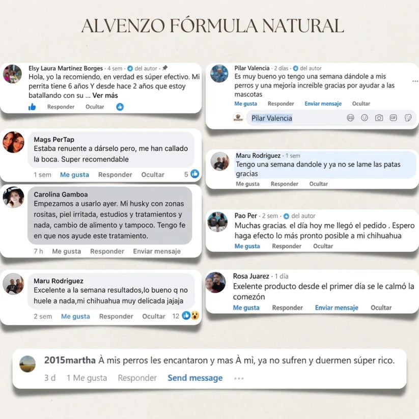 Alvenzo - Fórmula Veterinaria Natural para Eliminar Hongos en Perros