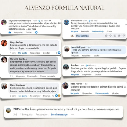 Alvenzo - Fórmula Veterinaria Natural para Eliminar Hongos en Perros
